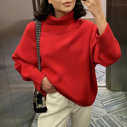 Jersey de cuello alto de punto suave para mujer | Ideal para otoño/invierno