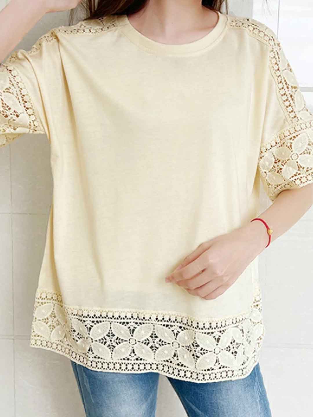 Kaitlyn Loose Crew Neck Solid Color Top