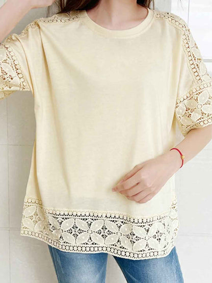 Kaitlyn Loose Crew Neck Solid Color Top
