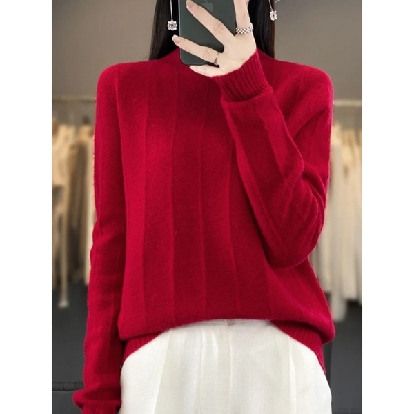 Suéter de cuello alto para mujer, resistente al viento y con forro | Ideal para otoño/invierno