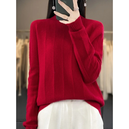 Suéter de cuello alto para mujer, resistente al viento y con forro | Ideal para otoño/invierno
