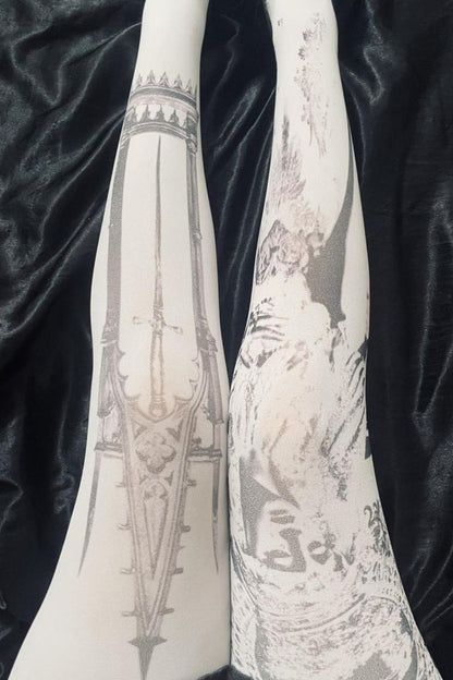 Cool Gothic Japanese Style Print JK Socks