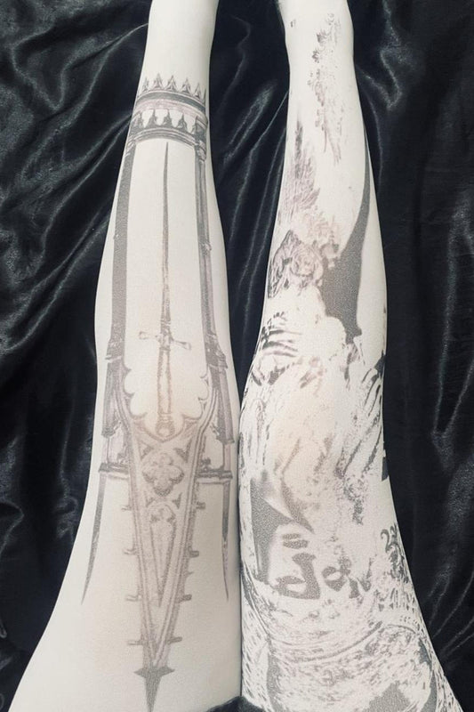 Cool Gothic Japanese Style Print JK Socks