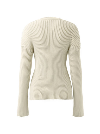 V Neck Stripe Print Sweater
