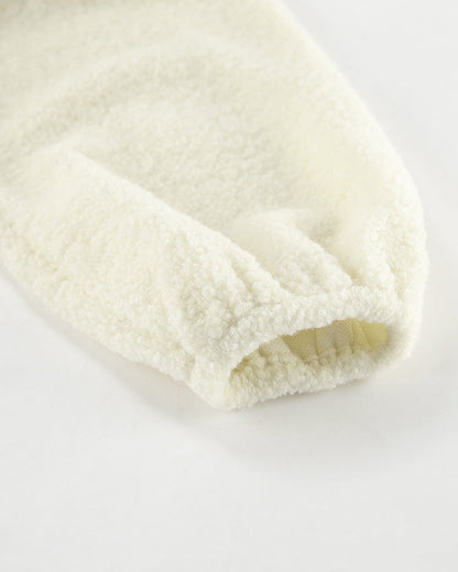 Knitted Casual Lambswool Small Stand Collar Plush Sweatshirt