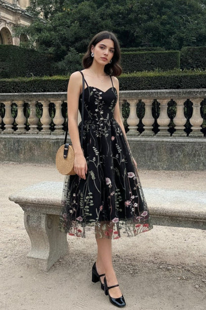 Party Mesh Flowered A Embroidery for Gown Line Summer