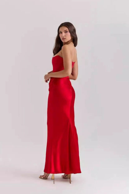 Strapless Backless Ruched Party Dress