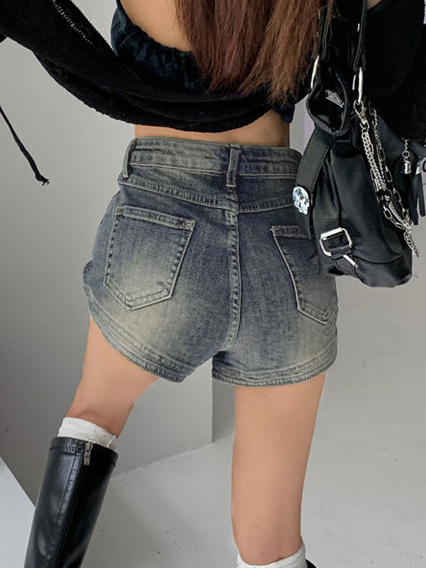 Vintage Wash Faded Denim Hot Shorts