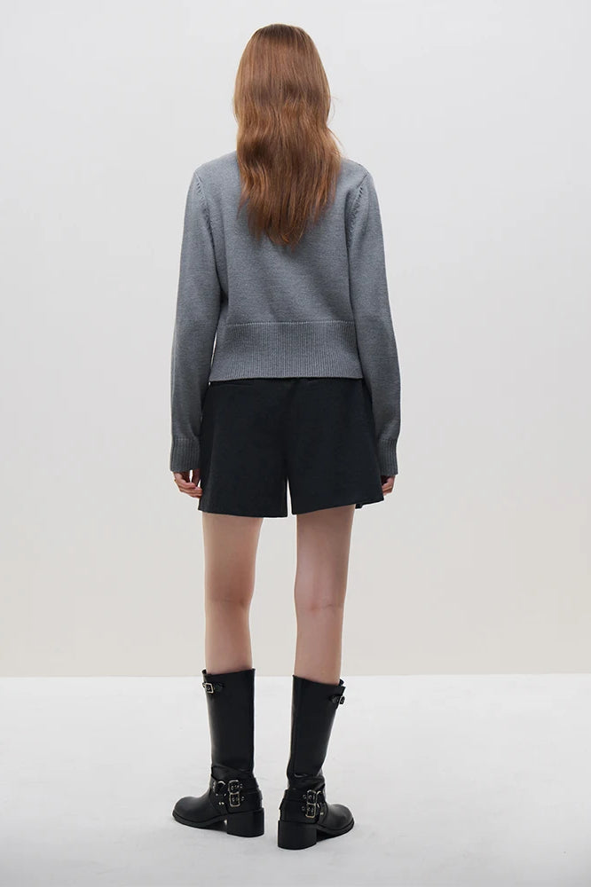 Chic Embroidered Cable Knit Cardigan
