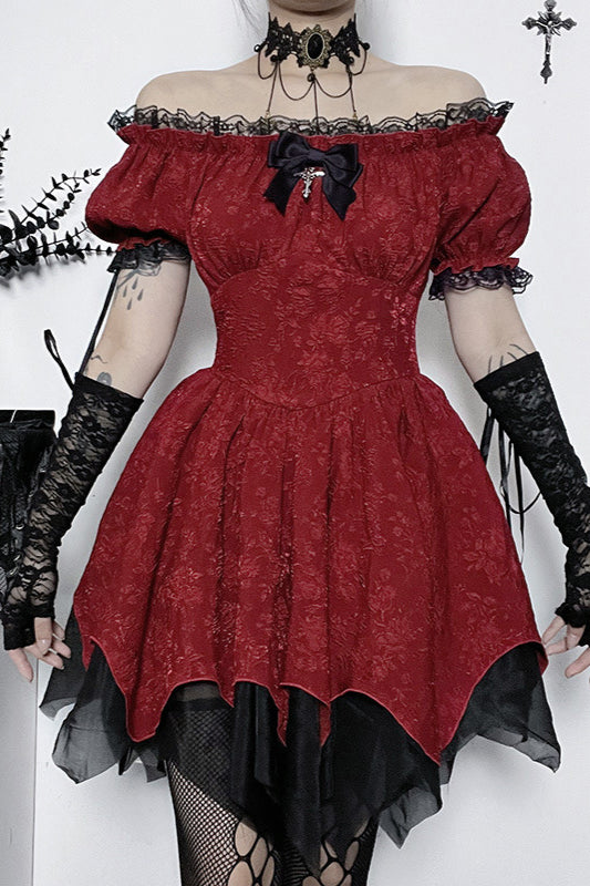 Off Shoulder Slim Gothic Dress
