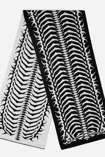 Punk Y2K Dark Harajuku Jacquard Knit Warm Scarf