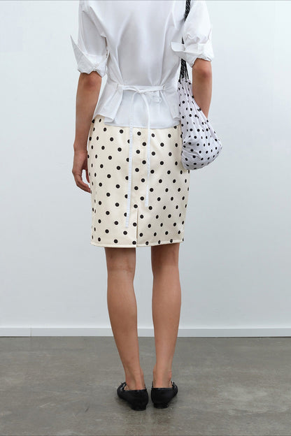 Drawstring Polka Dot Skirt
