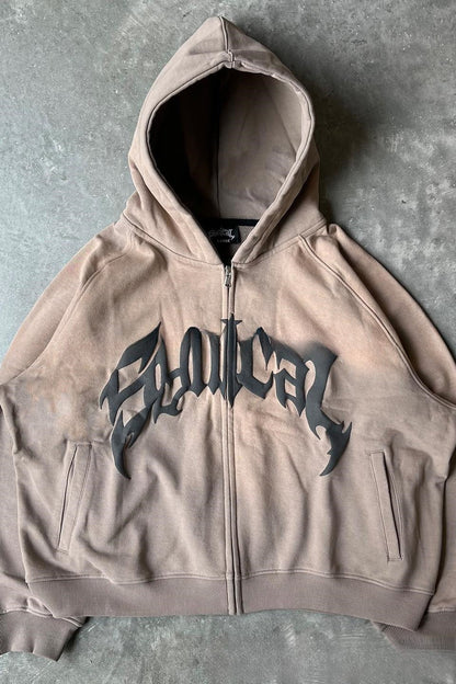 Vintage Pullover Graphic Print Hoodie
