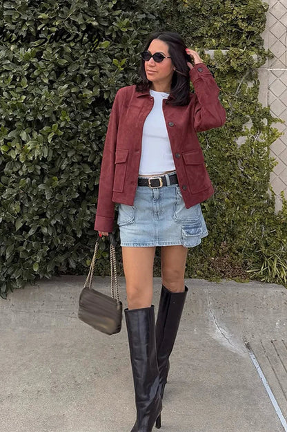 Vintage Suede Pocket Jacket
