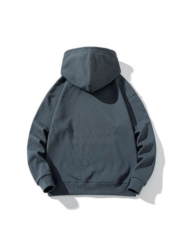 Men’s Solid Color Pure Cotton Drop Shoulder Oversized Hoodie