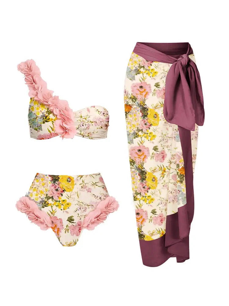 Conjunto de bikini sexy con apliques hechos a mano