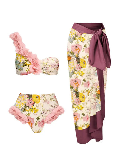 Conjunto de bikini sexy con apliques hechos a mano