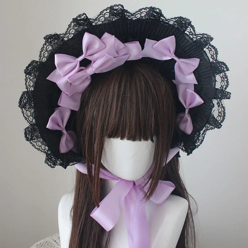 Diablo Kills Gothic Lolita Flat Bonnet Hat