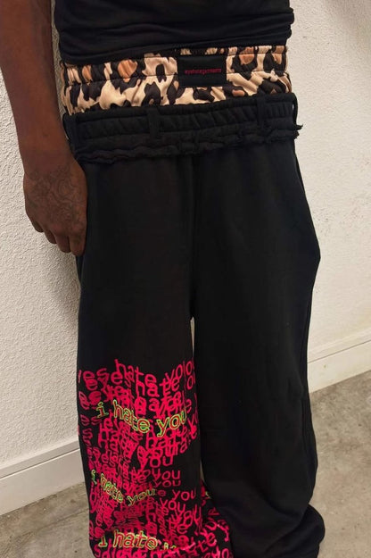 Y2K Letter Print Baggy Track Pants