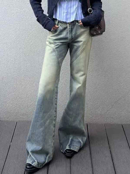Vintage Washed Flare Boyfriend Jeans