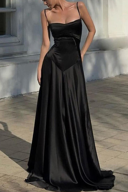 Sexy Cami Slim Fit Back Tie Long Prom Dress