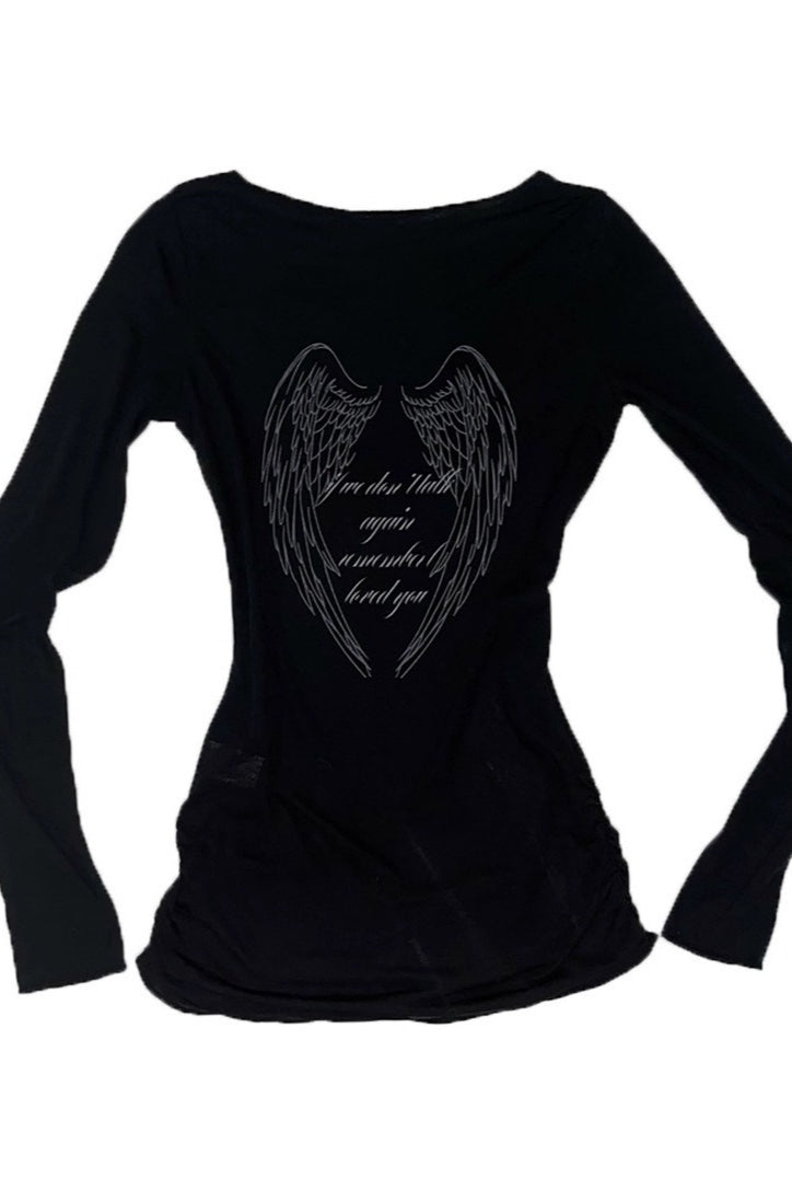 Gothic Punk Versatile Slim Long Sleeve Knit Top