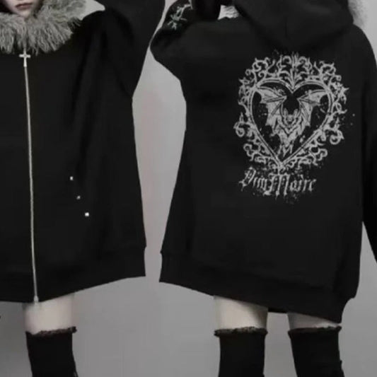 Fur Patchwork Hooded Coat