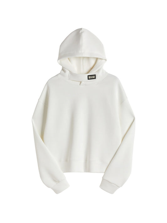 Solid Color Label Decor Oversized Hoodie