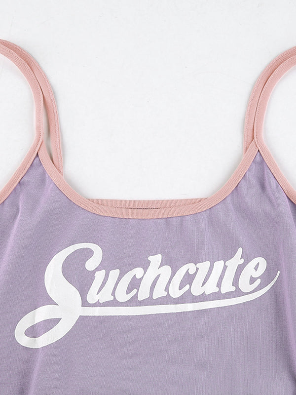 Contrasting Letter Print Bodysuit