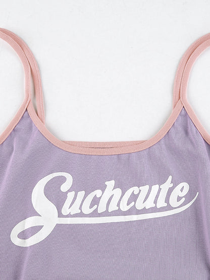 Contrasting Letter Print Bodysuit