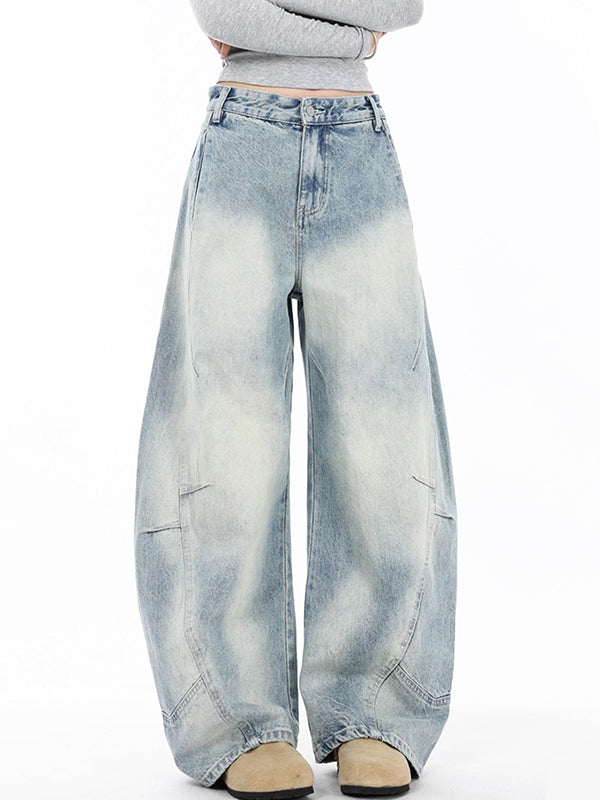 American Retro Curved Knife Boyfriend Jeans