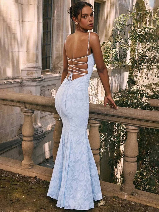 Elegant Maxi Mermaid Spaghetti Strap Dress