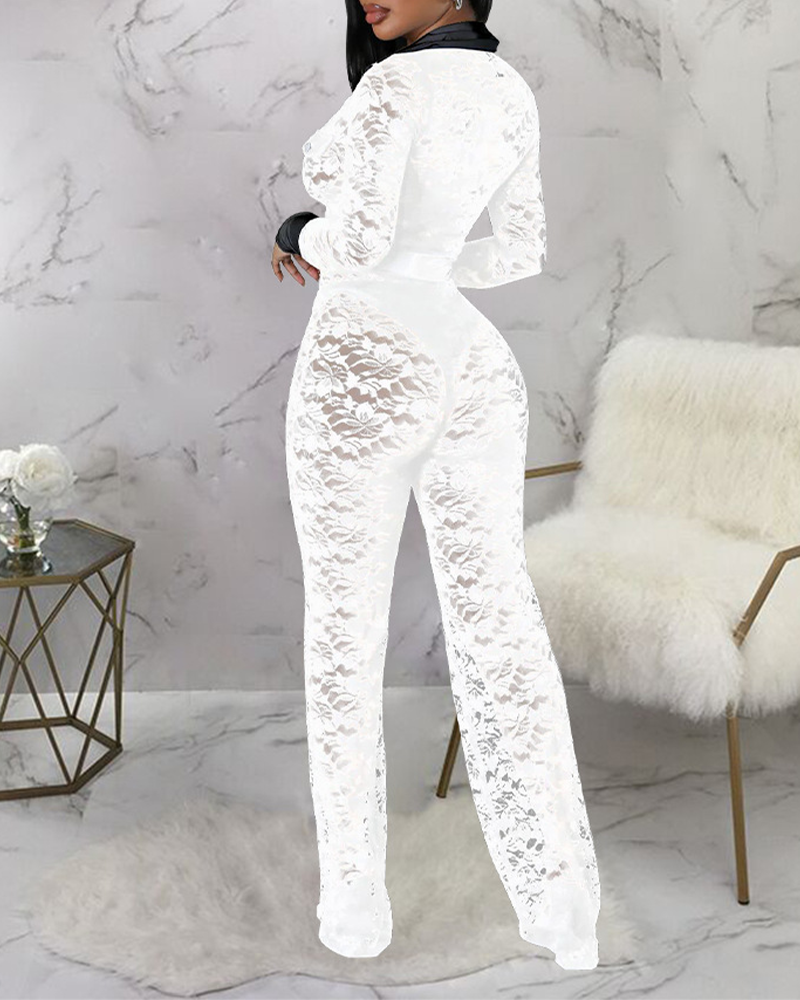 Lace Panel Jumpsuit