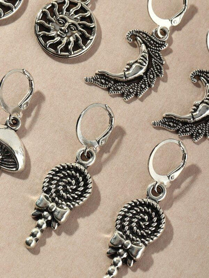 4pairs Sun Charm Drop Earrings for Women