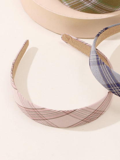 4pcs Plaid Pattern Hair Hoop for Women