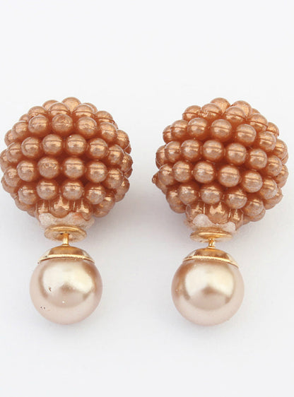 Charm Pearl Statement Stud Earrings