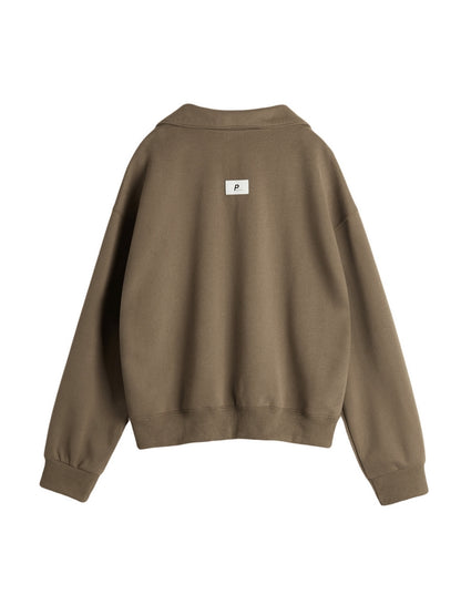 Letter Label Embellished V Neck Oversized Hoodie