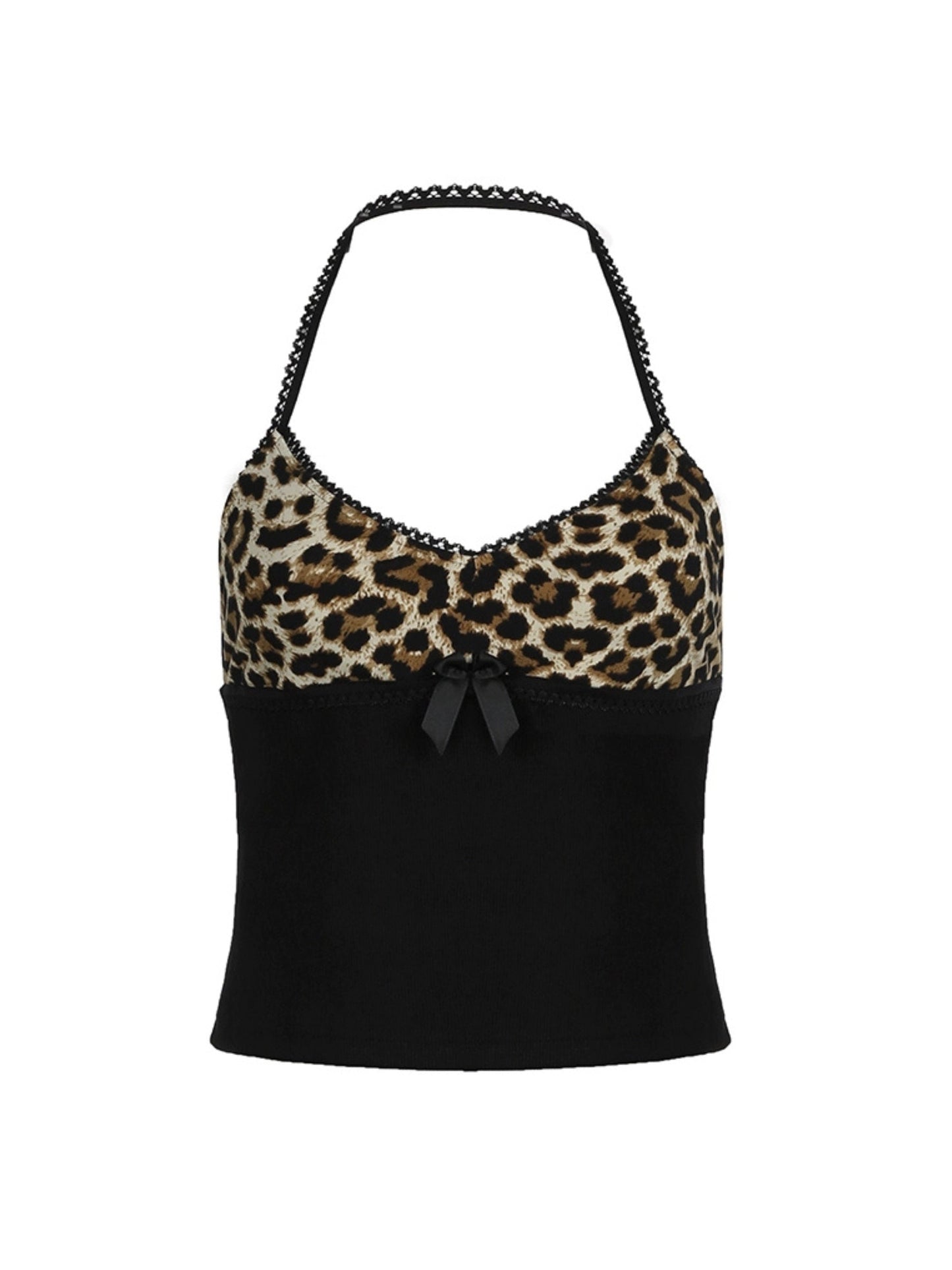 Gia Leopard Halter Bustier Top