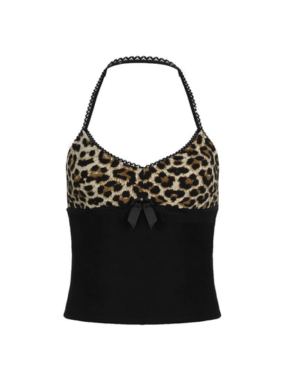 Gia Leopard Halter Bustier Top