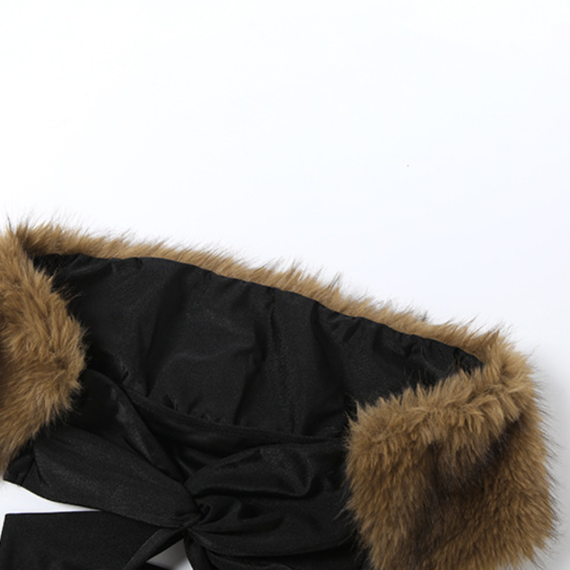 Fluffy hollow out sweetheart neck low rise pant set  | Festival Outfits Women