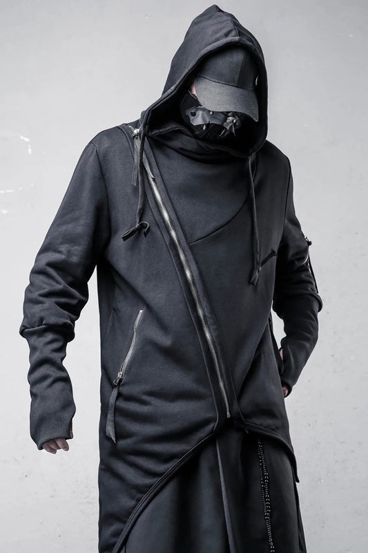 Vintage Gothic Hooded Asymmetric Coat