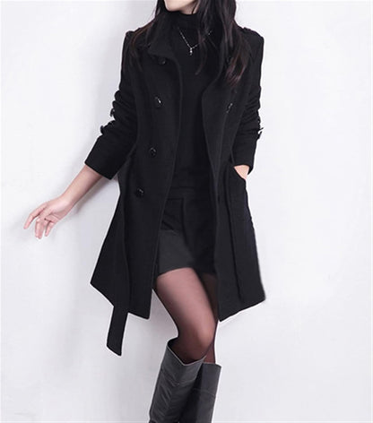 Abrigo largo elegante con cinturón | Ideal para otoño