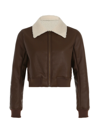 Taylynn Retro Faux Leather Jacket