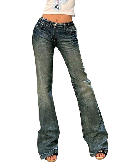 Vintage Denim Y2K Flare Leg Jeans