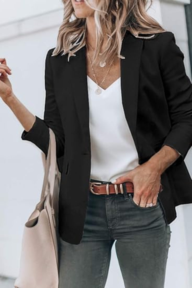 Women's Elegant Open Front Blazer with Pockets | Ideal for All Seasons