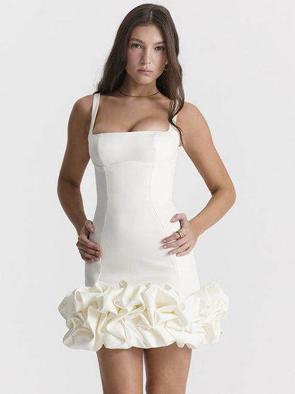 Sleeveless Mini Dress Backless Cupcake Hem Birthday Party Dresses