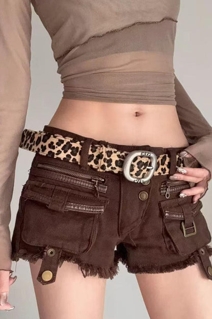 Sexy Bodycon Y2K Cargo Denim Shorts