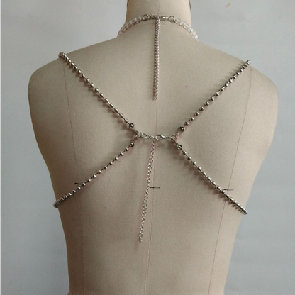 Beaded halter metal chain cami top  | Festival Outfits Women