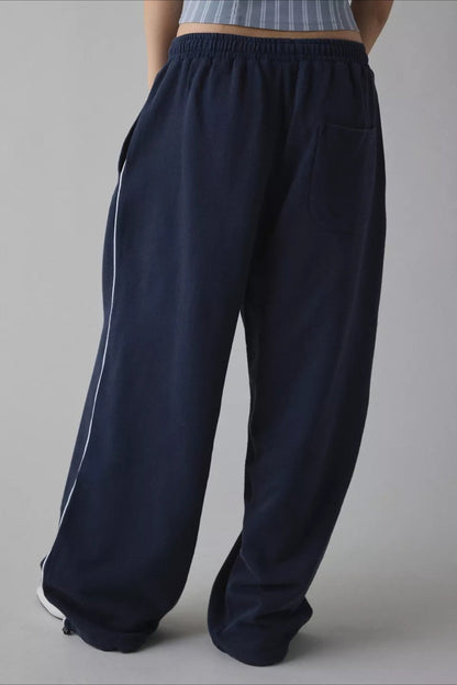 Long Embroidered Relaxed Knit Pants