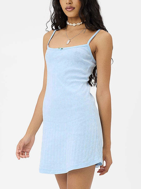 Solid Bow Decor Cami Mini Dress